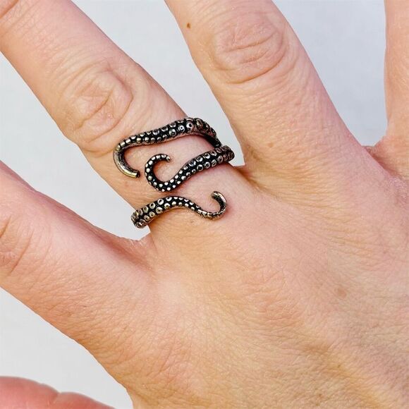 Unbranded Jewelry - Silver Octopus Tentacle Wrap Ring Adjustable Oceanic punk Casual costume Jewelry